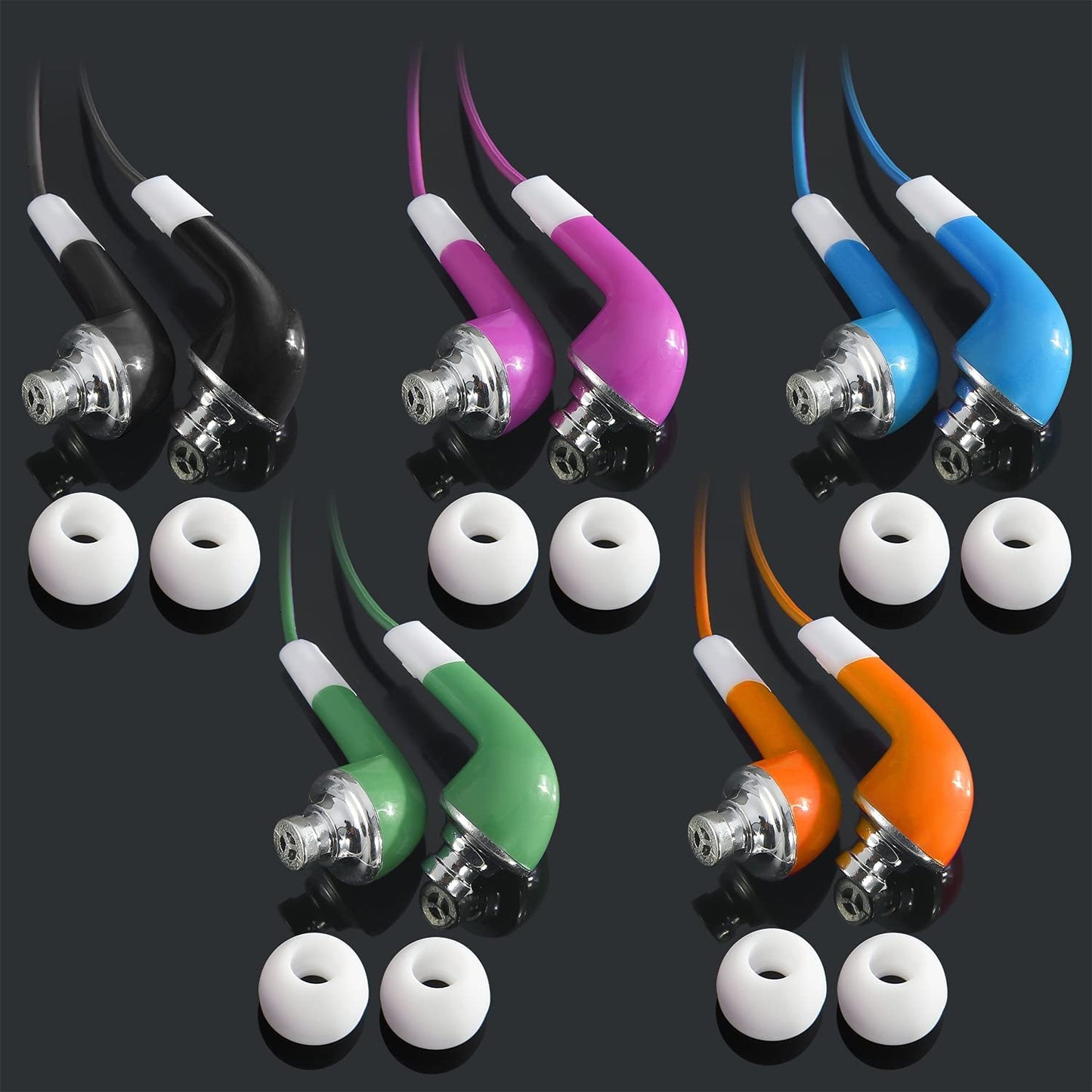 Earbuds Bulk for Kids Students School Classroom 30 Pack,  Wholesale Disposable Earphones Headphones for Computers Chromebook Ipad PC Android Phone, Fits All 3.5Mm Interface