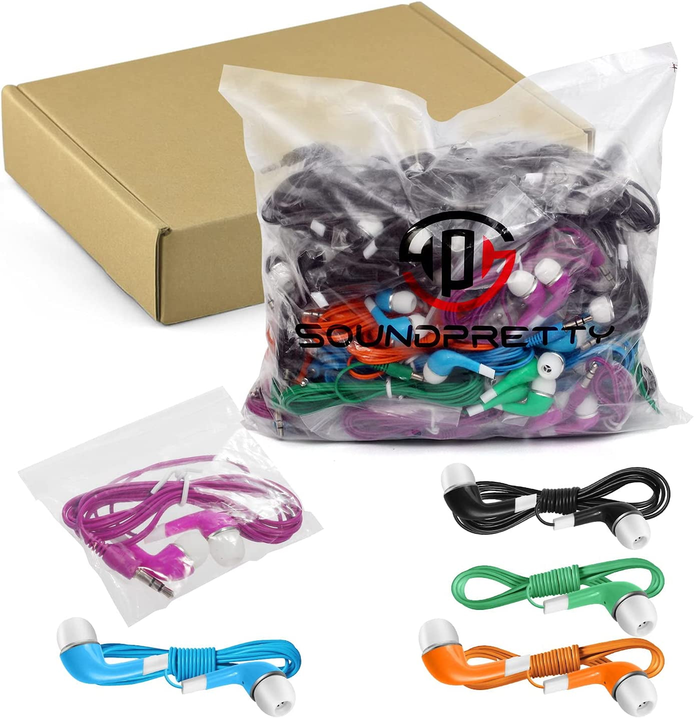 Earbuds Bulk for Kids Students School Classroom 30 Pack,  Wholesale Disposable Earphones Headphones for Computers Chromebook Ipad PC Android Phone, Fits All 3.5Mm Interface